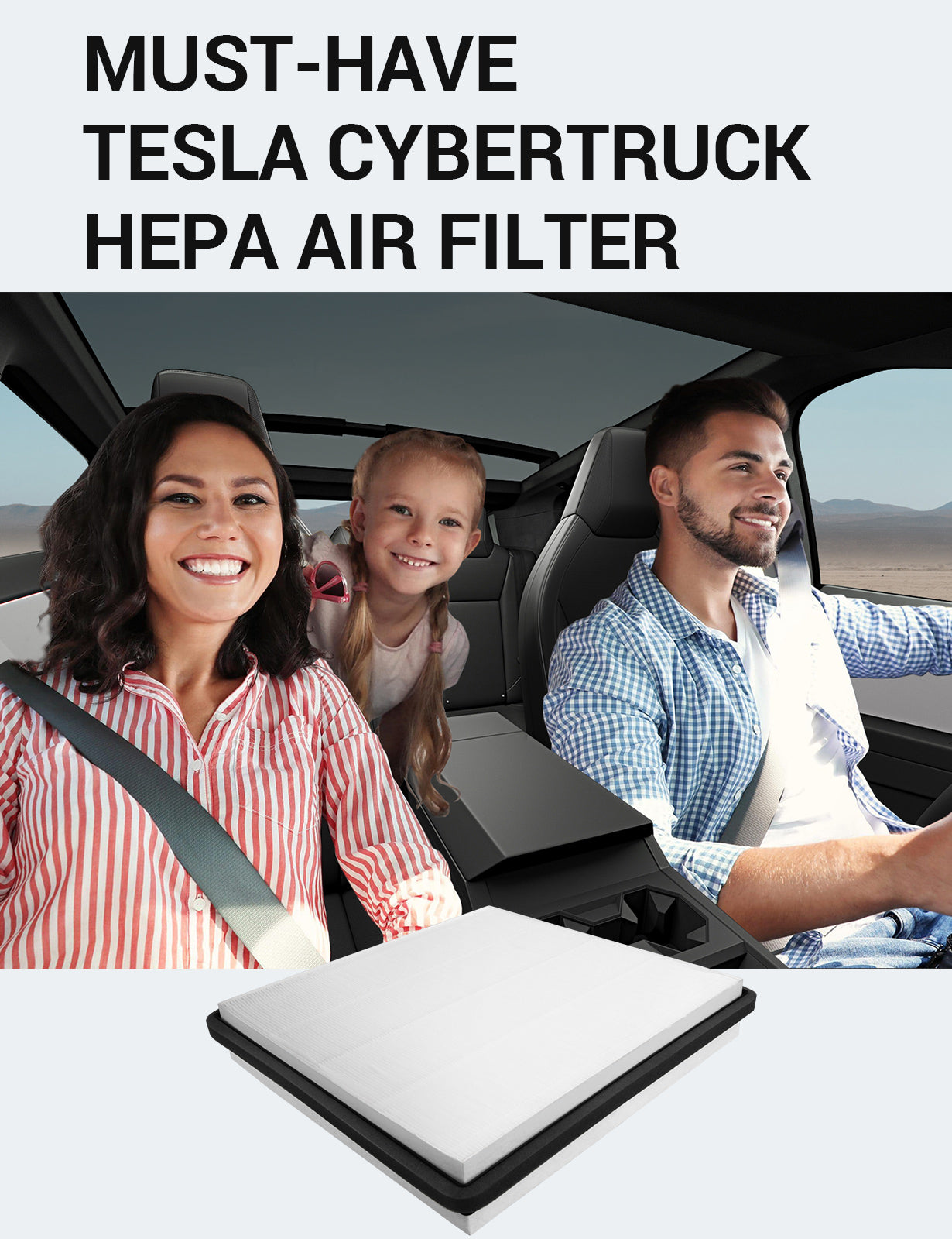 2024-2026 Tesla Cybertruck HEPA Cabin Air Filter - Activated Carbon - Image 9