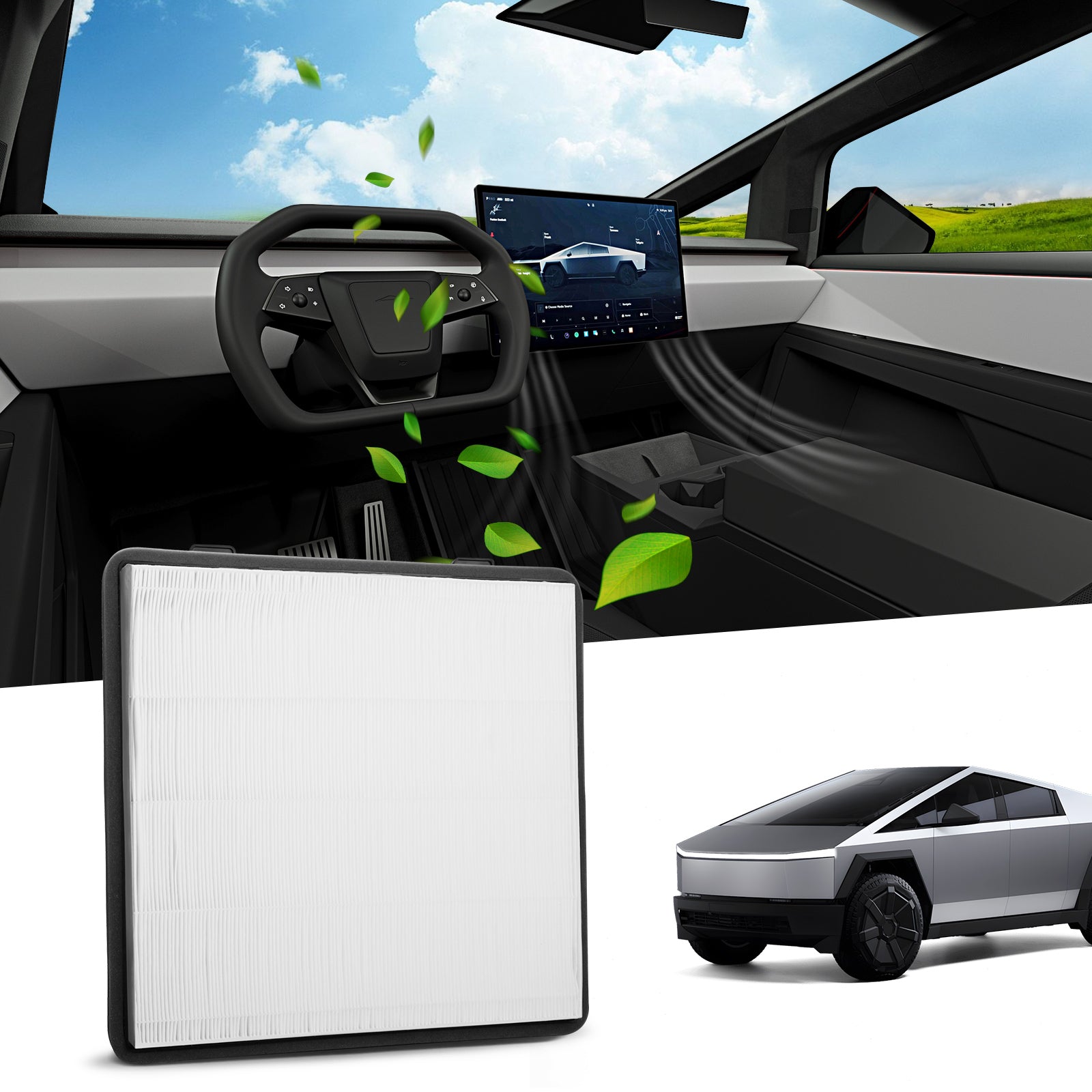 2024-2026 Tesla Cybertruck HEPA Cabin Air Filter - Activated Carbon