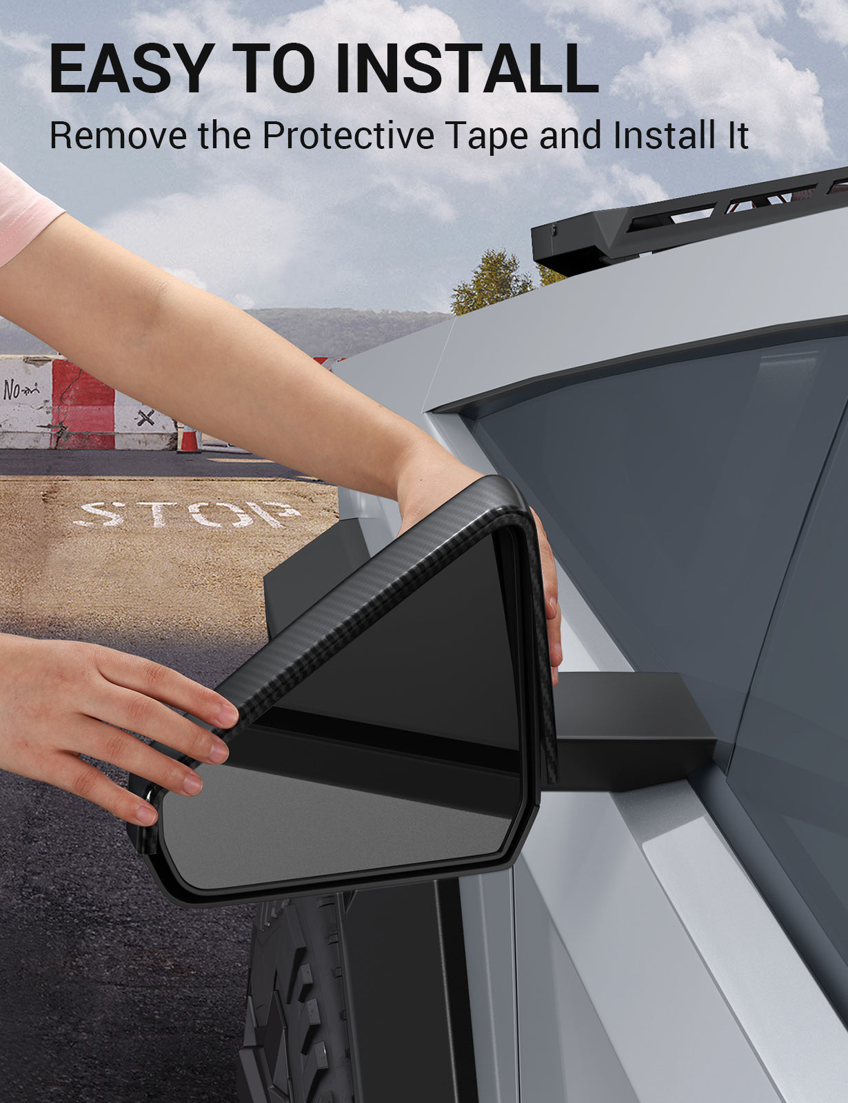 2024-2026 Tesla Cybertruck Mirror Cover Caps - Real Carbon Fiber - Image 5