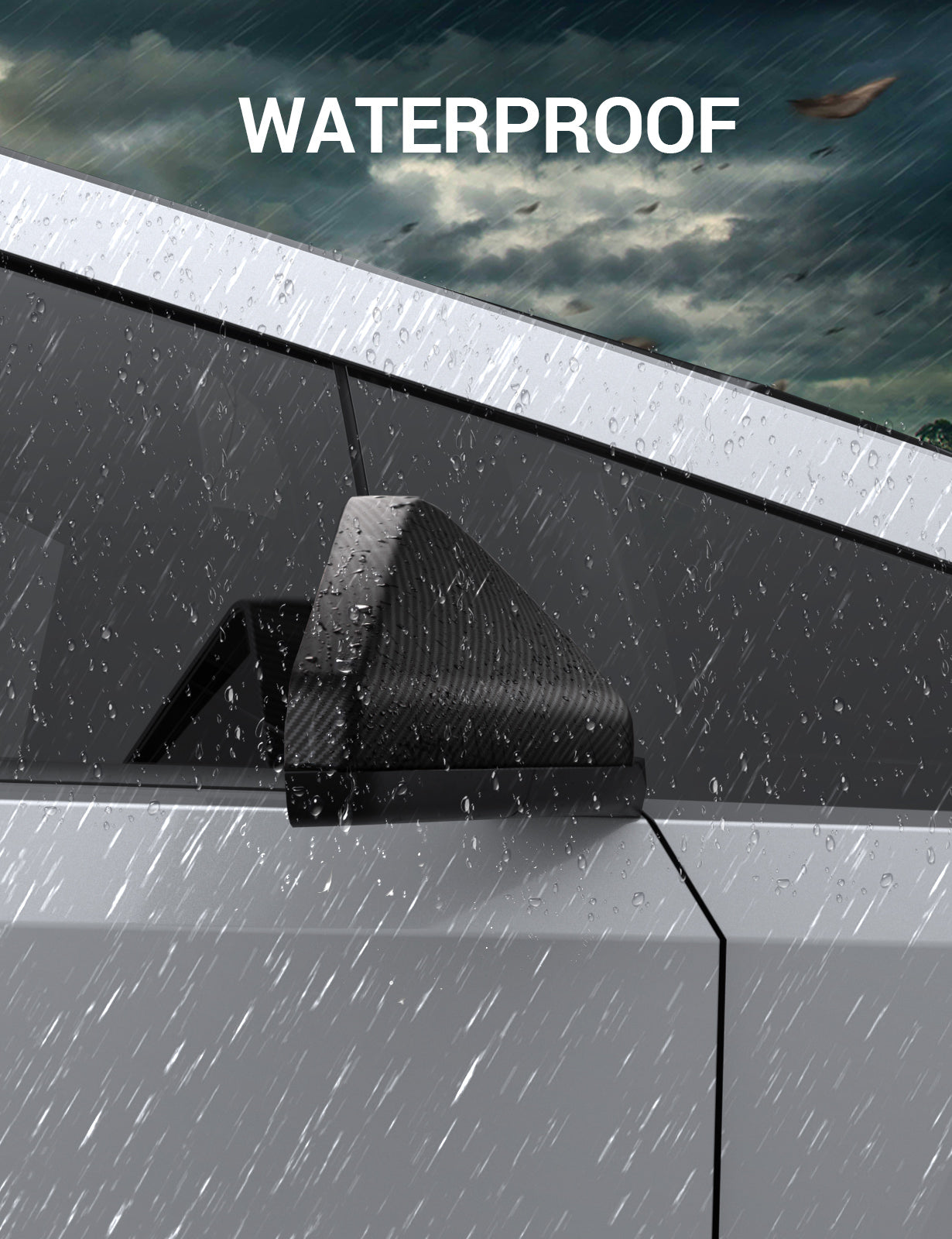 2024-2026 Tesla Cybertruck Mirror Cover Caps - Real Carbon Fiber - Image 9