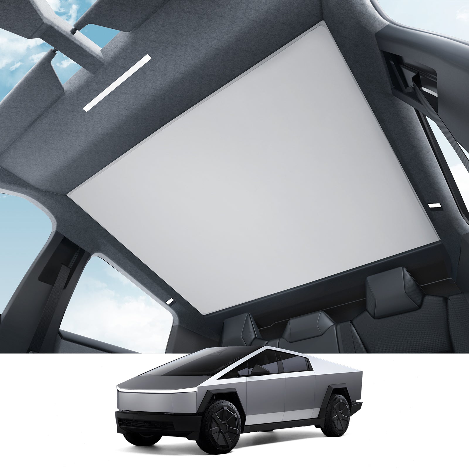 2024-2026 Tesla Cybertruck Roof Sunshade - Nano Ice Crystal No Gaps - Image 6