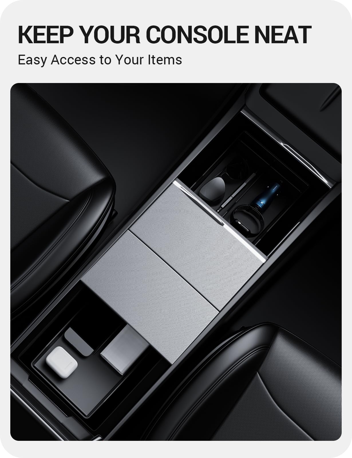 2024-2026 Tesla Model 3 Highland Lower Console Organizer - Bottom Storage - Image 7