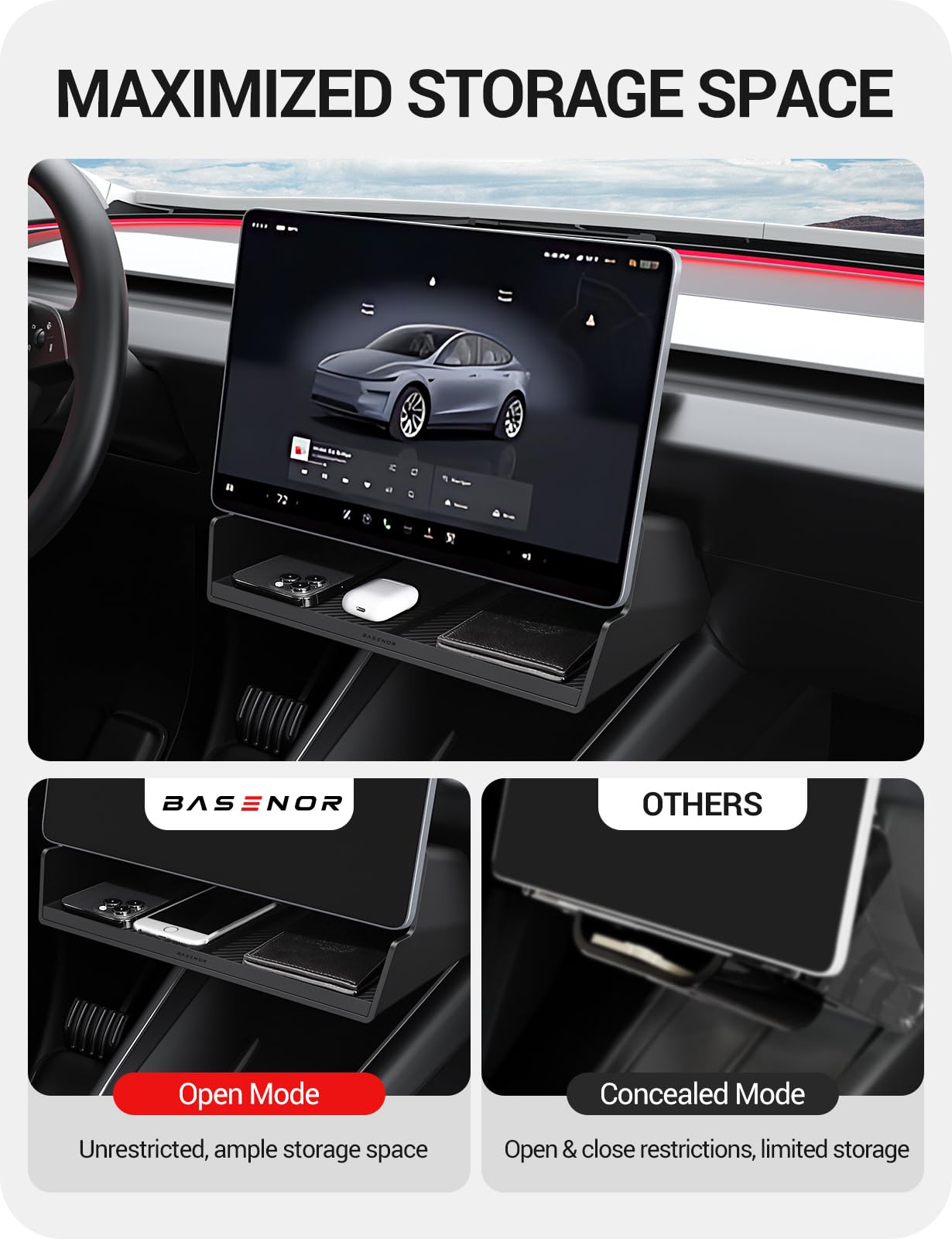 2024-2026 Tesla Model 3 Highland & Model Y Juniper Under Screen Storage - 100% Secure - Image 7