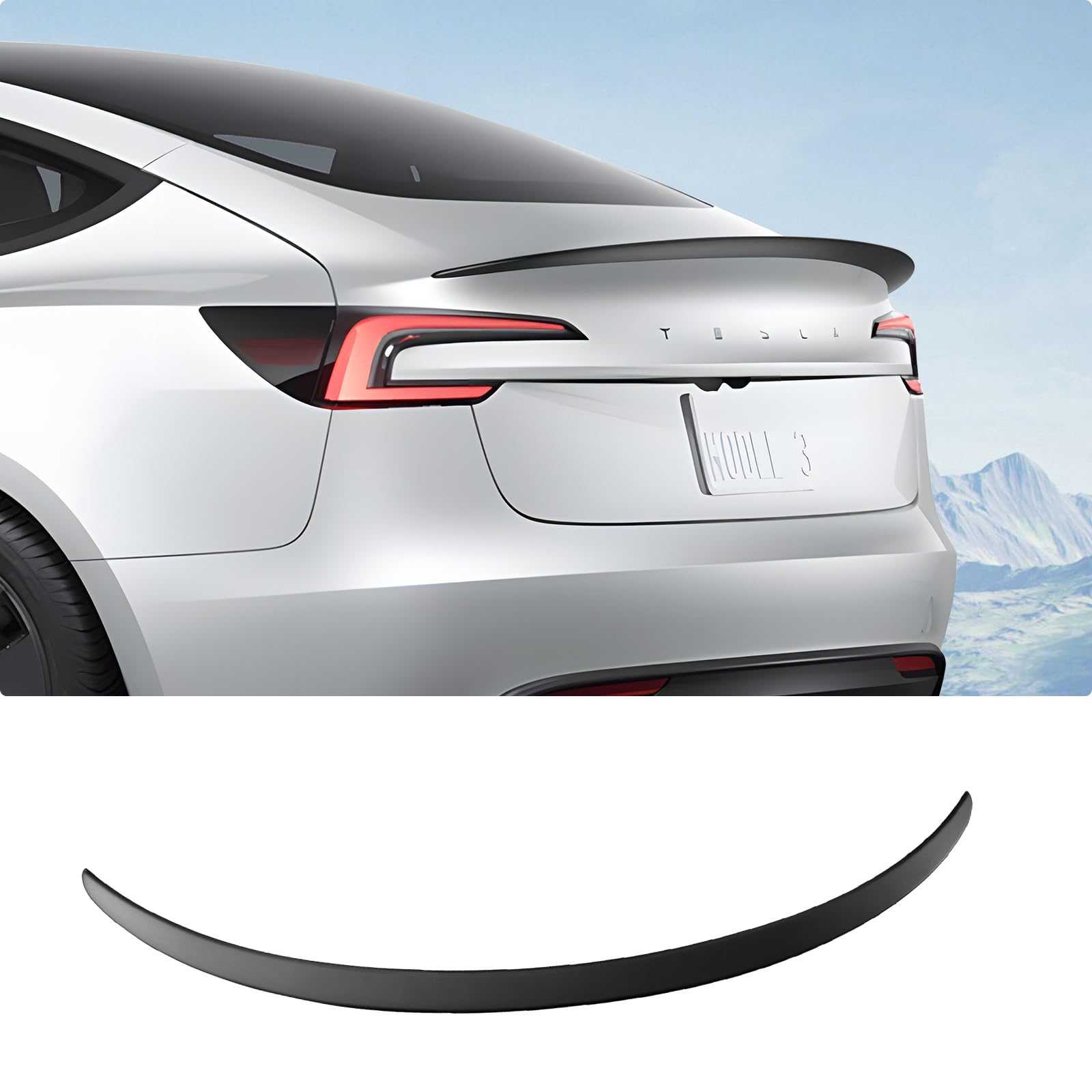 2024-2026 Tesla Model 3 Highland Rear Spoiler - OEM Gen 2 Matte Black