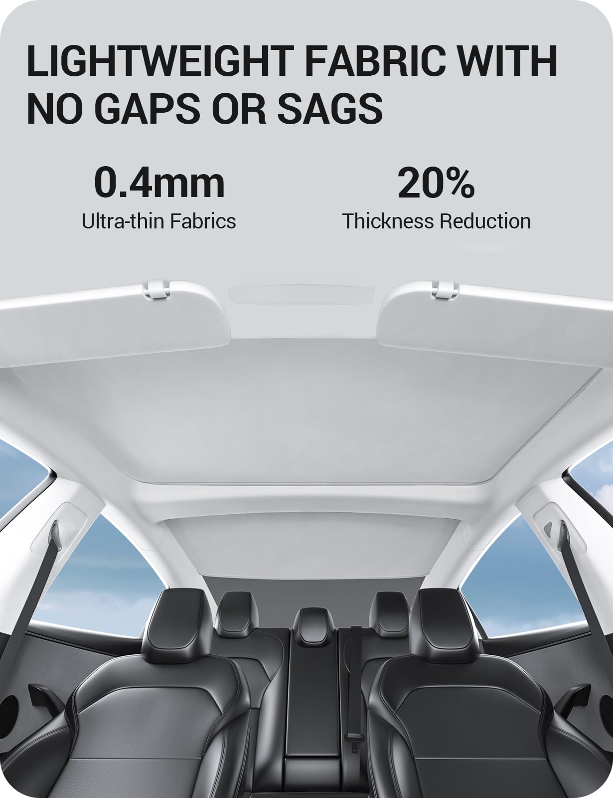 Tesla Model 3 Highland Roof Sunshade Grey (2024-2026) | BASENOR