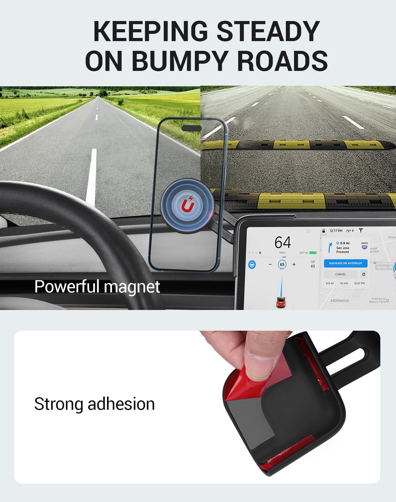 2025-2026 Tesla Model 3 Highland & Model Y Juniper Phone Mount - Strongest Magnet 360 - Image 4
