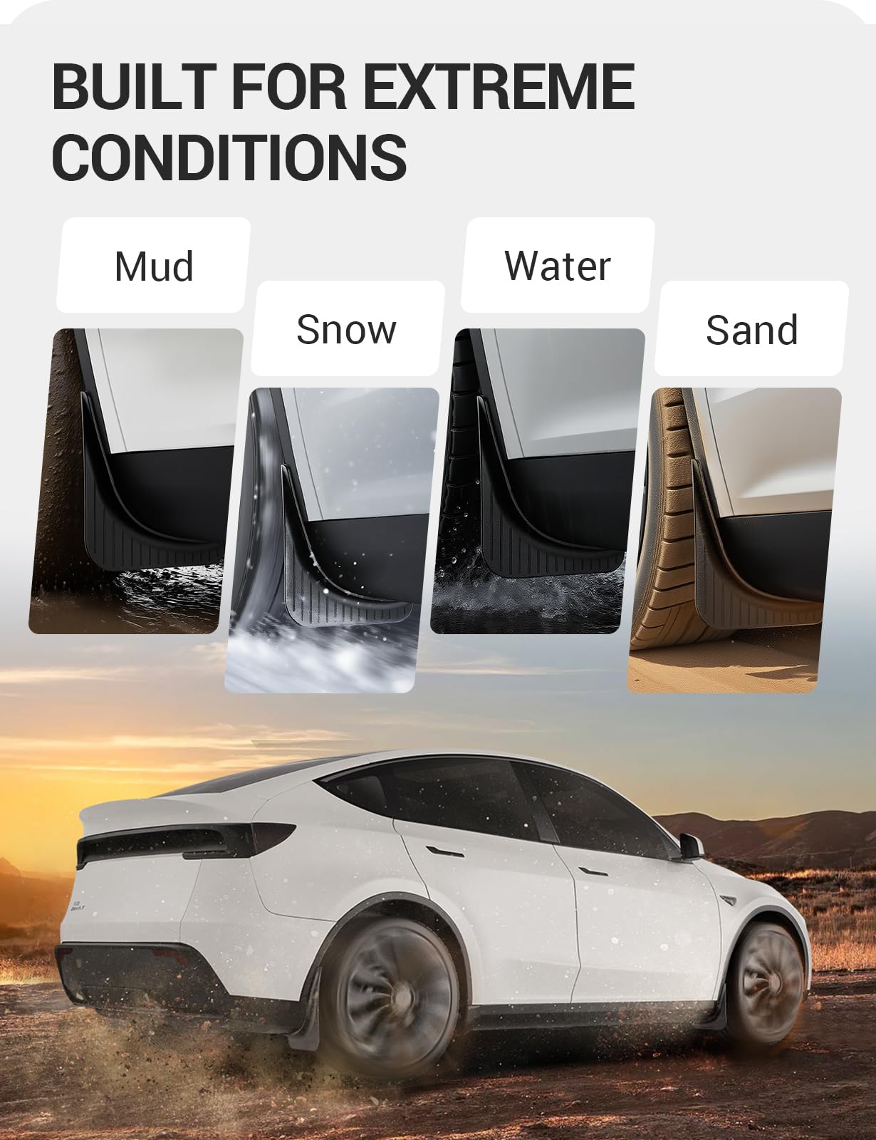 2025-2026 Tesla Model Y Juniper Mud Flaps - TPE Paint Protection 4PCS - Image 6