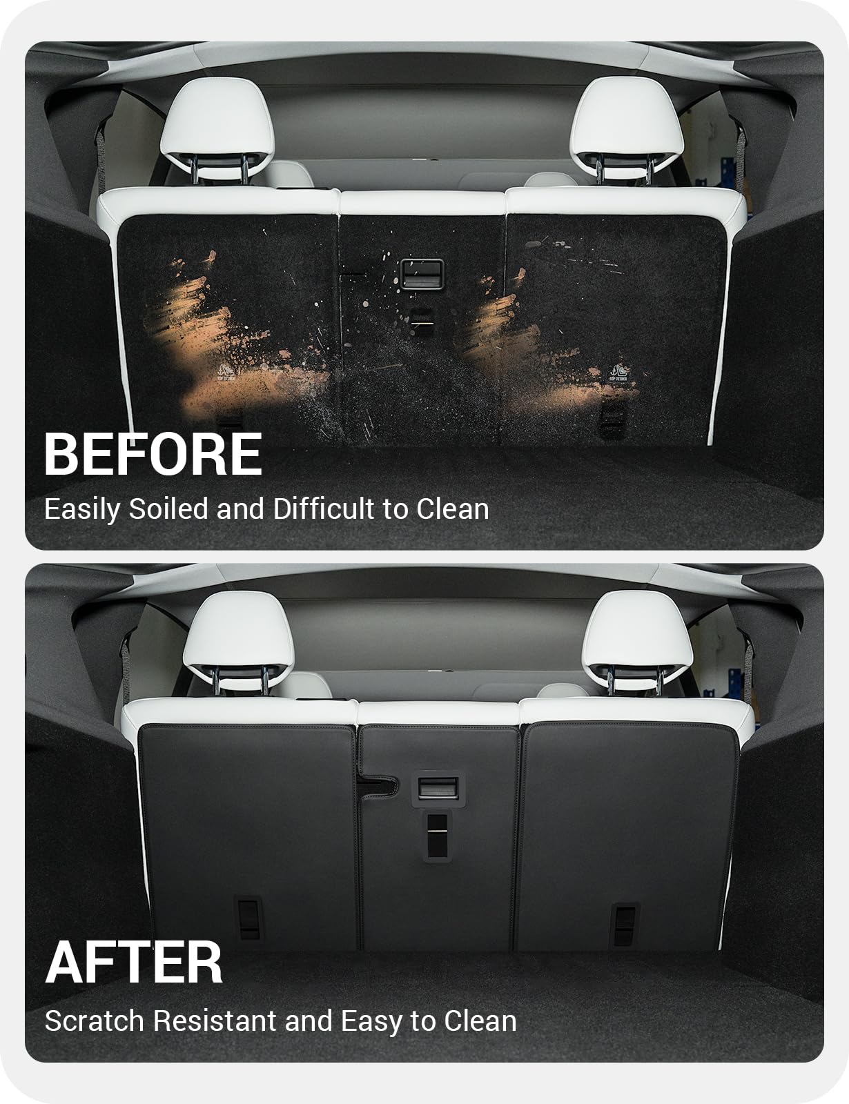 2025-2026 Tesla Model Y Juniper Rear Seat Back Cover - Leather Pet Friendly 3PCS - Image 8