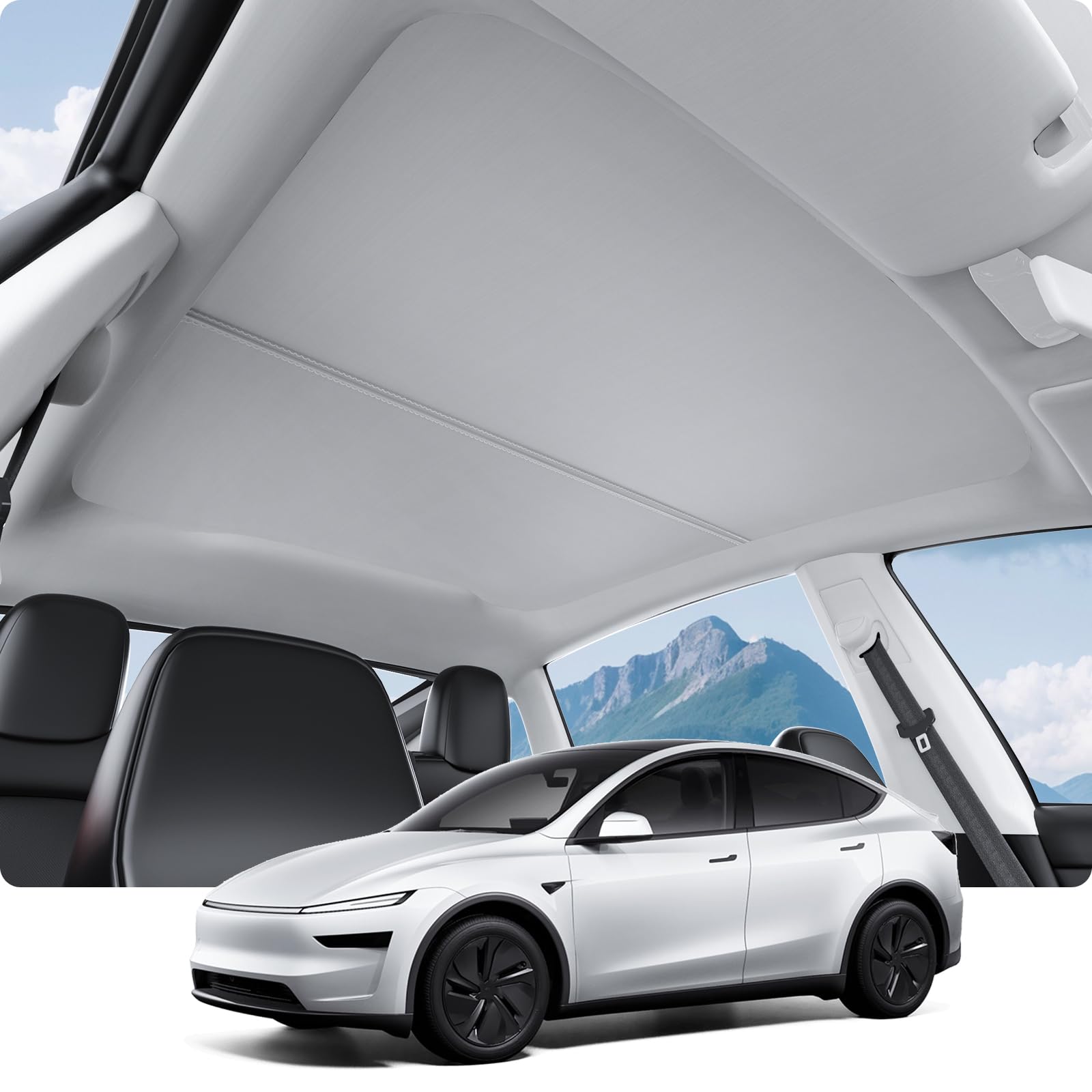Tesla純正 Model Y Juniper サンシェード 2025-2026 Tesla Model Y Juniper Roof Sunshade - Nano Ice-Crystal Gray