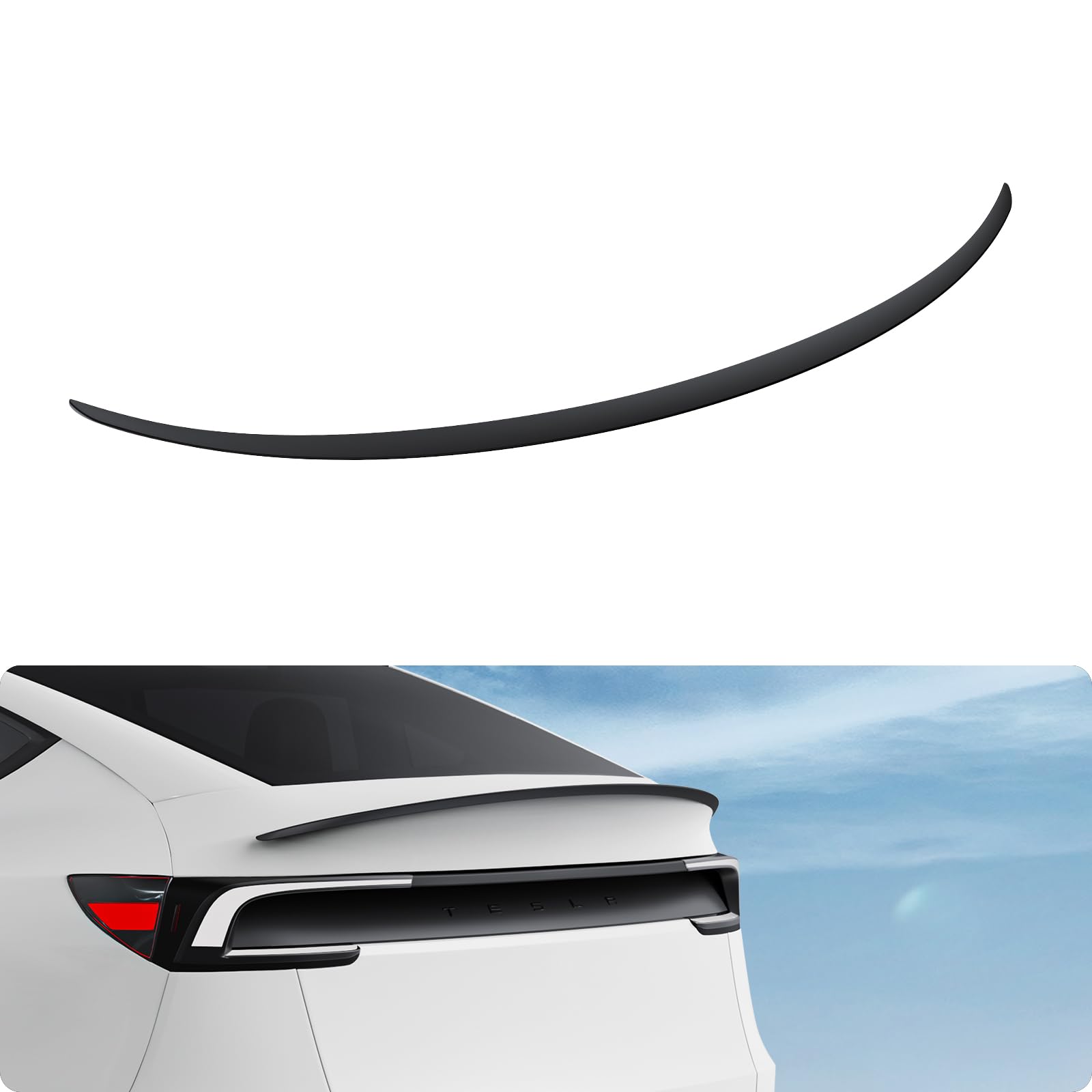 BASENOR 2025 2026 Tesla Model Y Juniper Rear Spoiler Wing ABS OEM Rear Trunk Lip Sporty Appearance Model Y Refresh Exterior Accessories Matte Black
