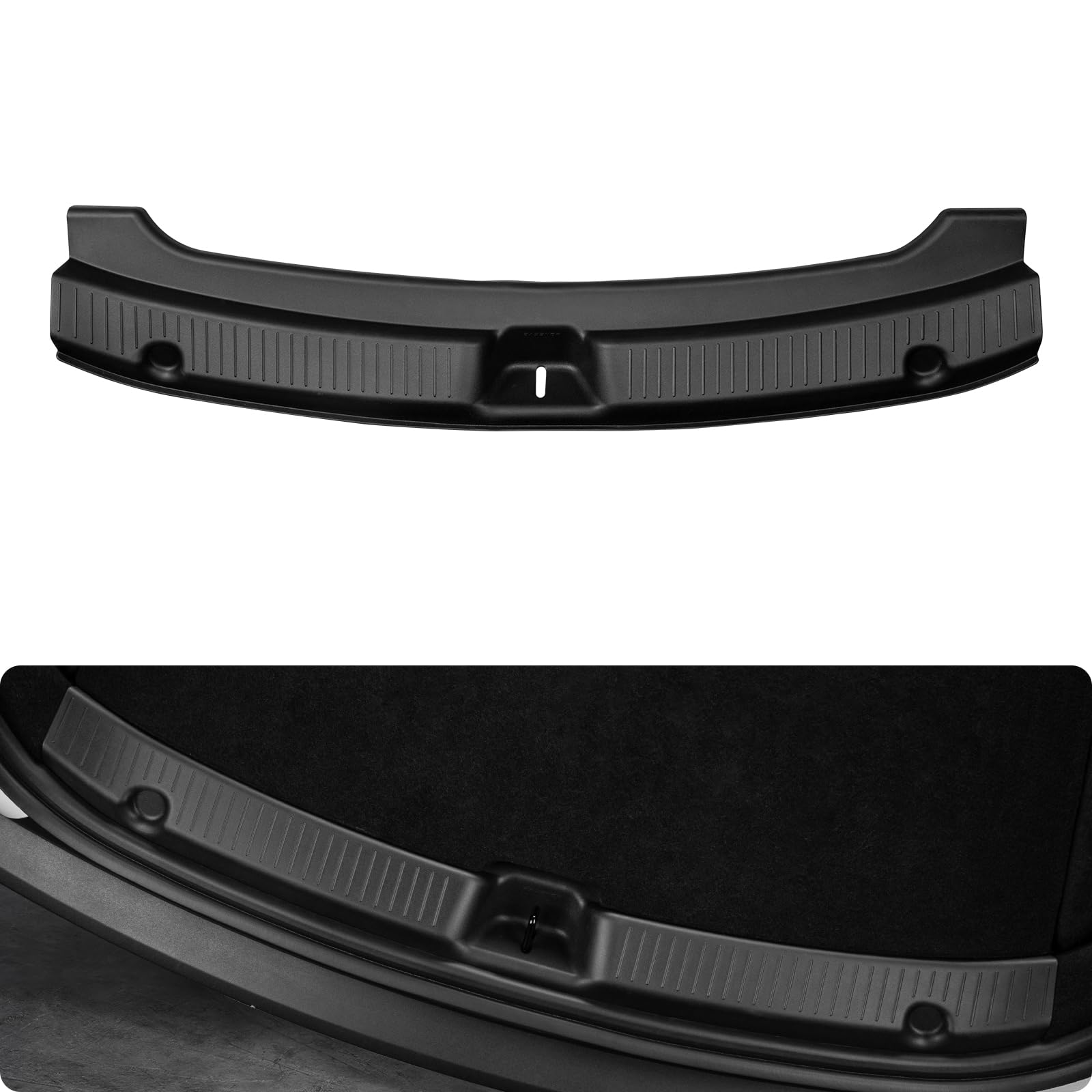 BASENOR 2025 2026 Tesla Model Y Juniper Rear Bumper Guard Protector [Anti-Scratch] Trunk Bumper Door Sill Cover for Model Y Interior Accessories TPE Black