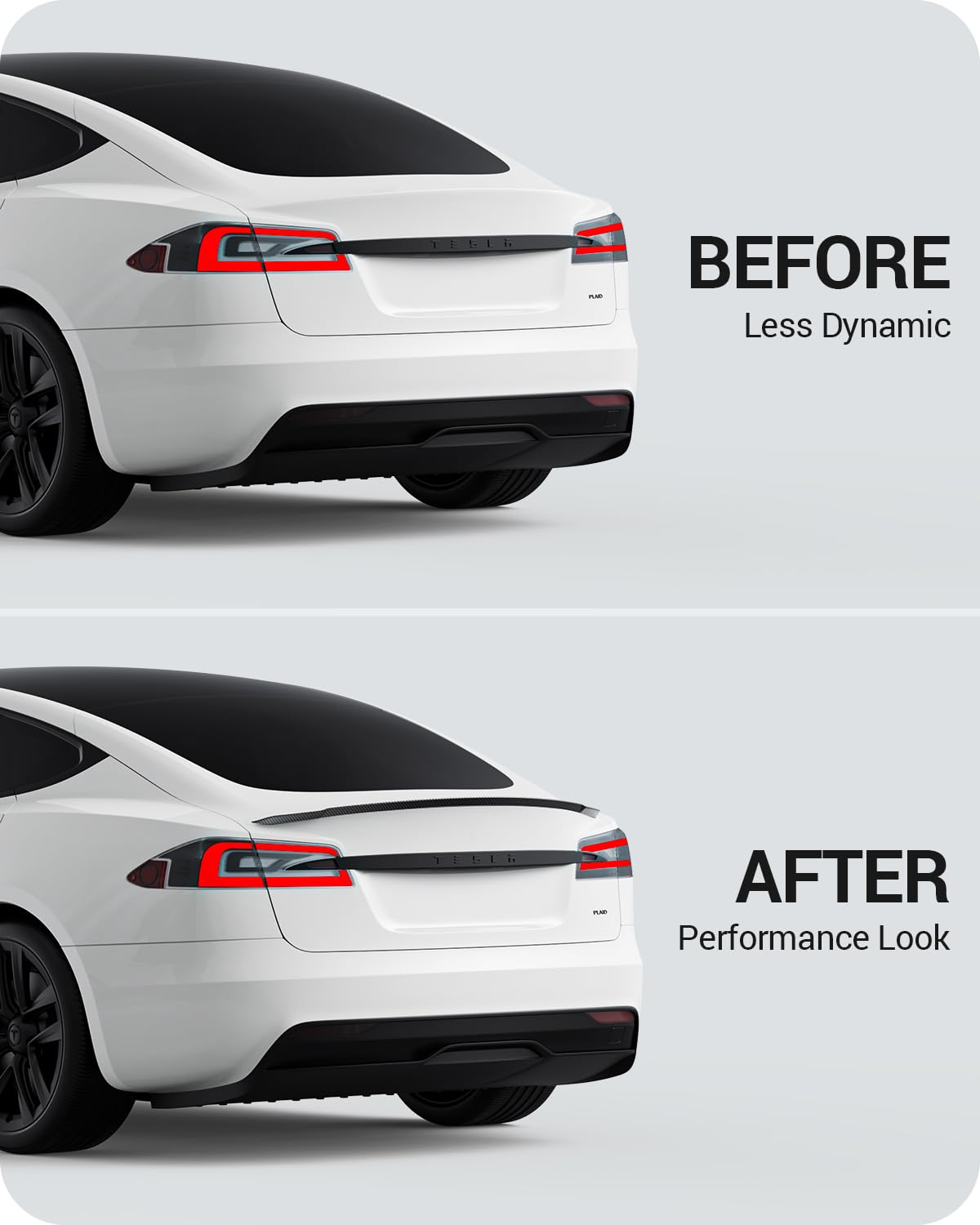 BASENOR 2022-2025 Tesla Model S Performance Spoiler ABS Material Rear Spoiler Wing OEM (Matte Carbon Fiber) Rear Trunk Lip Model S Pro Accessories