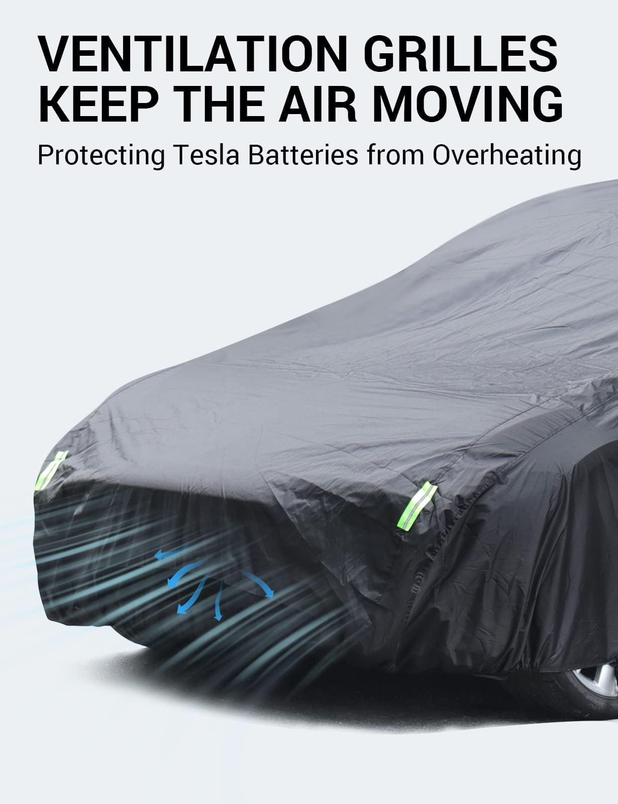 BASENOR 2025 Upgrade Tesla Model 3 Car Cover All-Weather Waterproof UV Protection Full Exterior Accessories with Charge Port Opening & Ventilated Mesh for Model 3 2017-2025