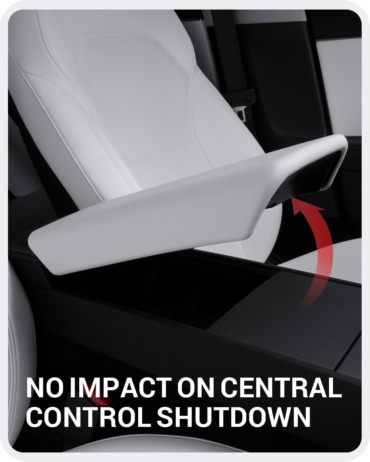 BASENOR Upgraded Center Console Cover for 2024 2025 Tesla Model 3 Refresh Highland New Tesla Model Y 2025 Refresh (Juniper) Non-Slip TPU Armrest Cover [No Logo] Arm Rest Protector Accessories White