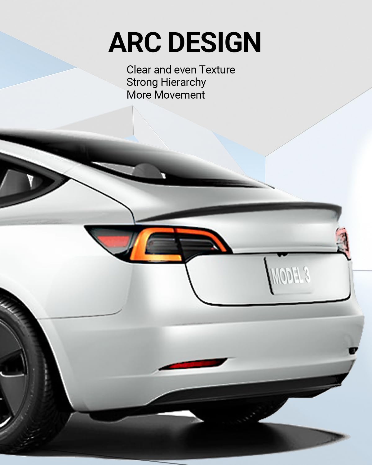 BASENOR 2017-2023 Tesla Model 3 Rear Spoiler Wing ABS Material OEM Rear Trunk Lip Model 3 Accessories Matte Black (Not Fit 2024 2025 Model 3)