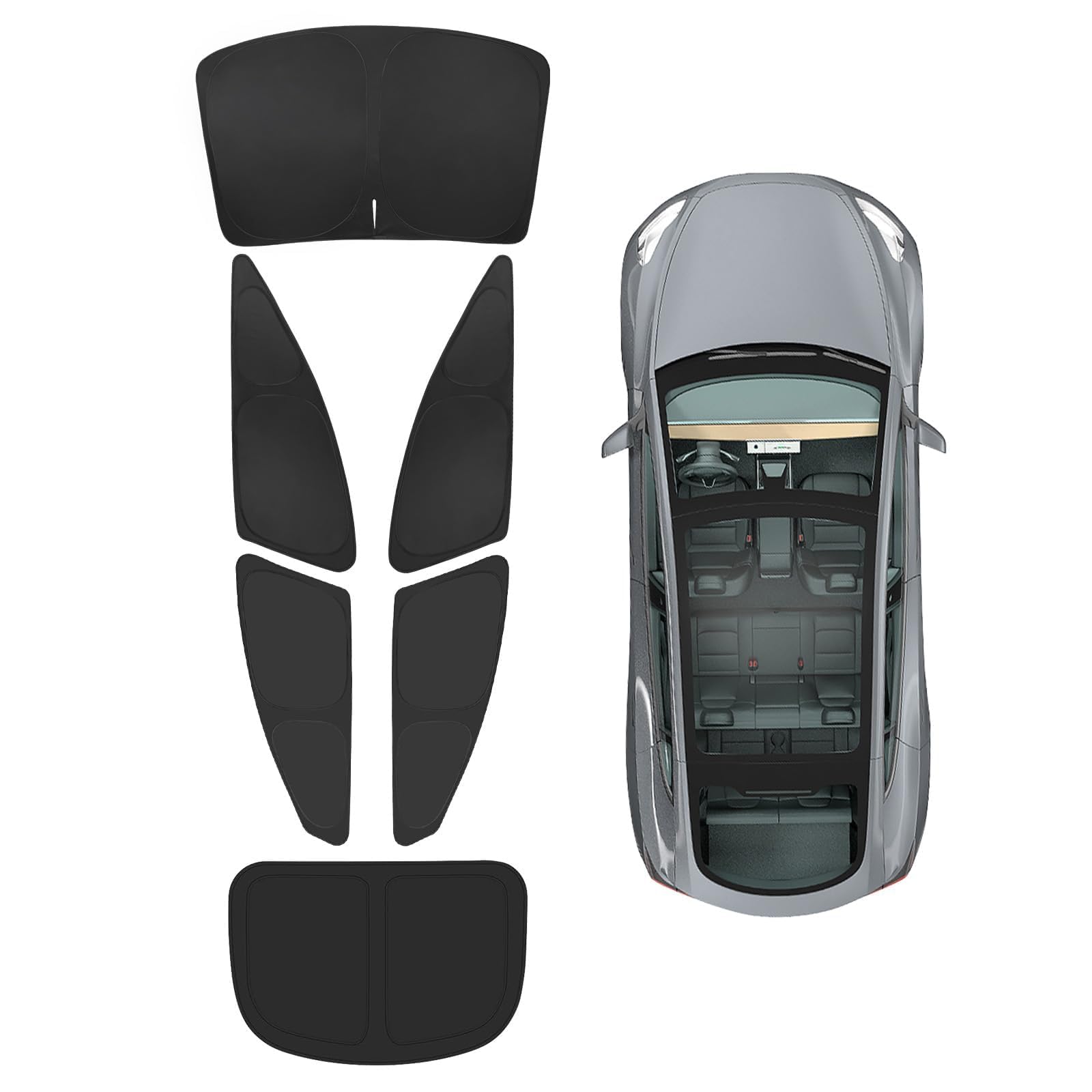 BASENOR 6PCS 2022-2025 Tesla Model S/Model S Plaid Side Window Sunshade