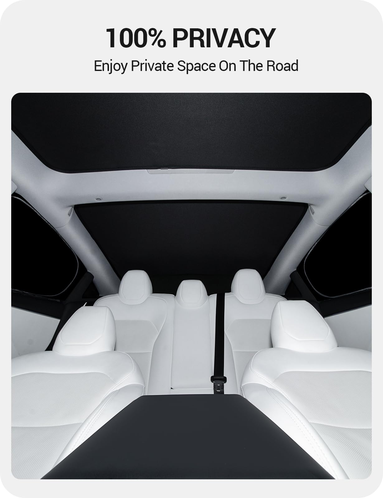 BASENOR 2017-2026 Tesla Model 3 Side Window Sunshade for Kids & Camping & Privacy Rest