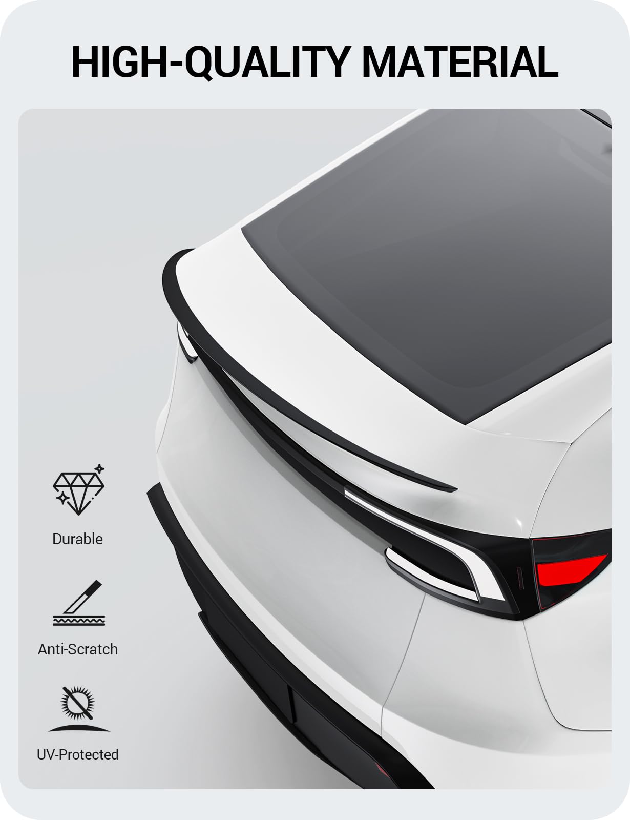 BASENOR 2025 2026 Tesla Model Y Juniper Rear Spoiler Wing ABS OEM Rear Trunk Lip Sporty Appearance Model Y Refresh Exterior Accessories Matte Black