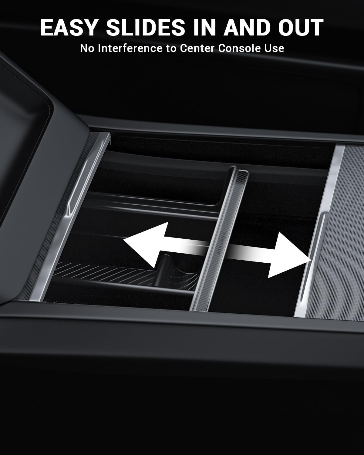 BASENOR 3PCS 2024 2025 Tesla Model 3 Center Console Organizer [Carbon Edition] Armrest Hidden Storage Box Custom for Model 3 Highland Interior Accessories