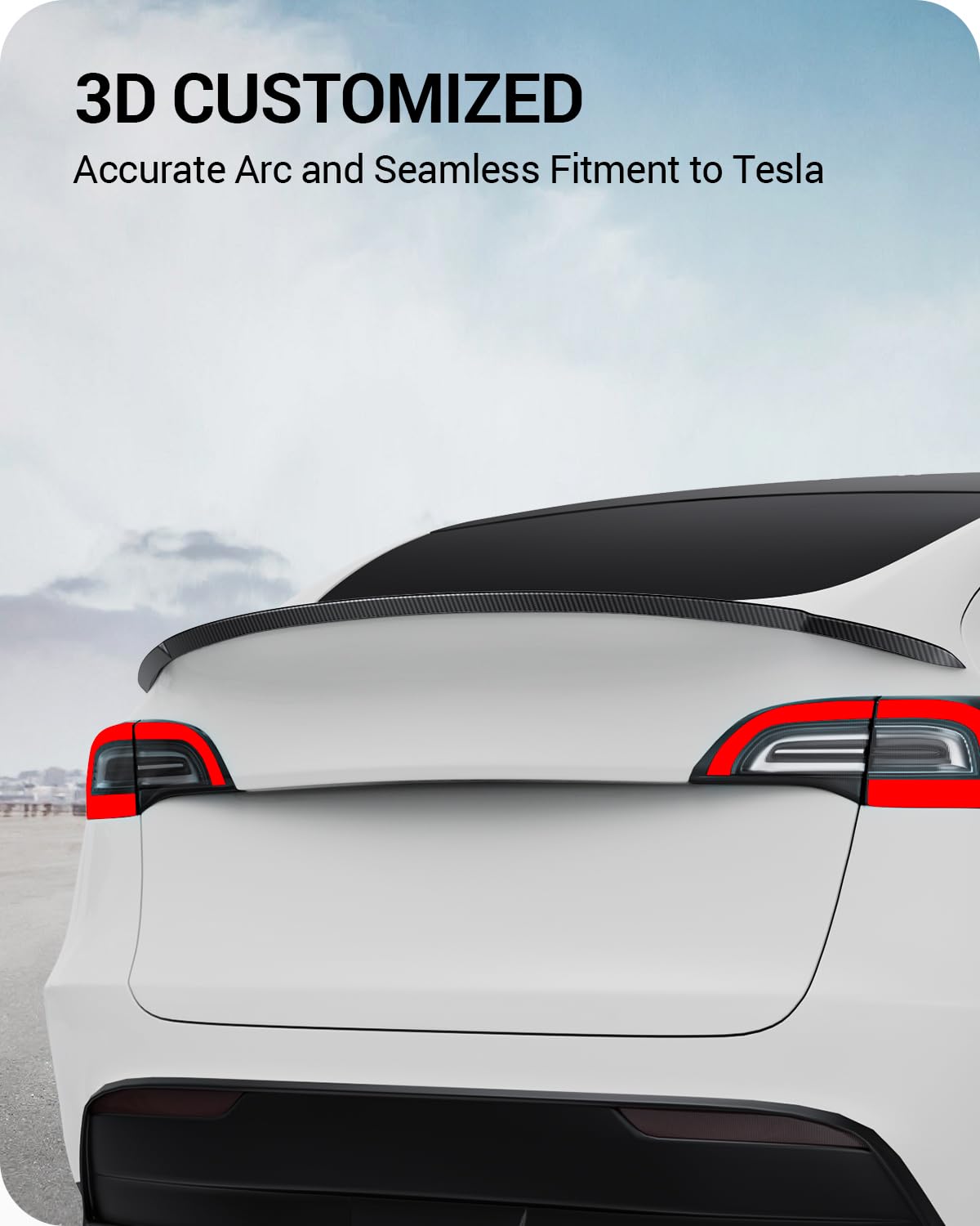 BASENOR Upgrade Tesla Model Y Pro Spoiler ABS Material Rear Spoiler Wing OEM (Matte Carbon Fiber) Rear Trunk Lip Model Y Pro Accessories Custom Fit 2020-2024