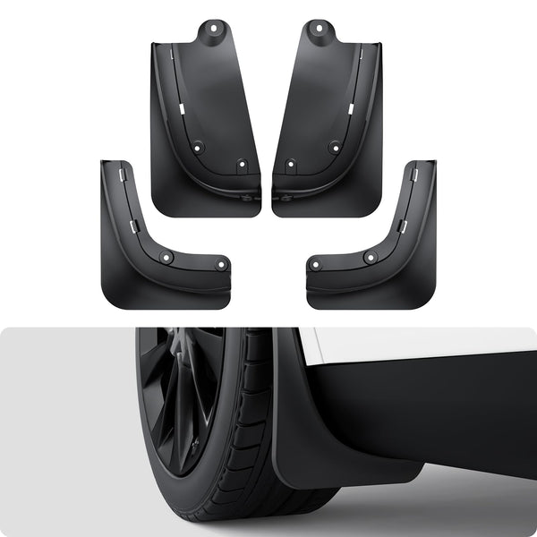 BASENOR 2026 2025 Tesla Model Y Juniper Mud Flaps Splash Guards [No Drilling No Tape] All-Weather Mud Guard, Tire Protector Mudflaps for Model Y Juniper 2025 2026 Exterior Accessories (Set of 4)