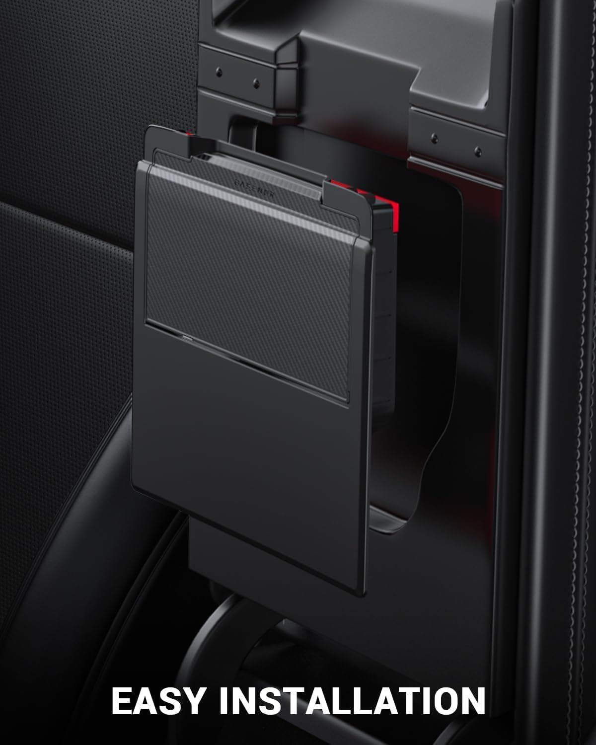 BASENOR 3PCS 2024 2025 Tesla Model 3 Center Console Organizer [Carbon Edition] Armrest Hidden Storage Box Custom for Model 3 Highland Interior Accessories