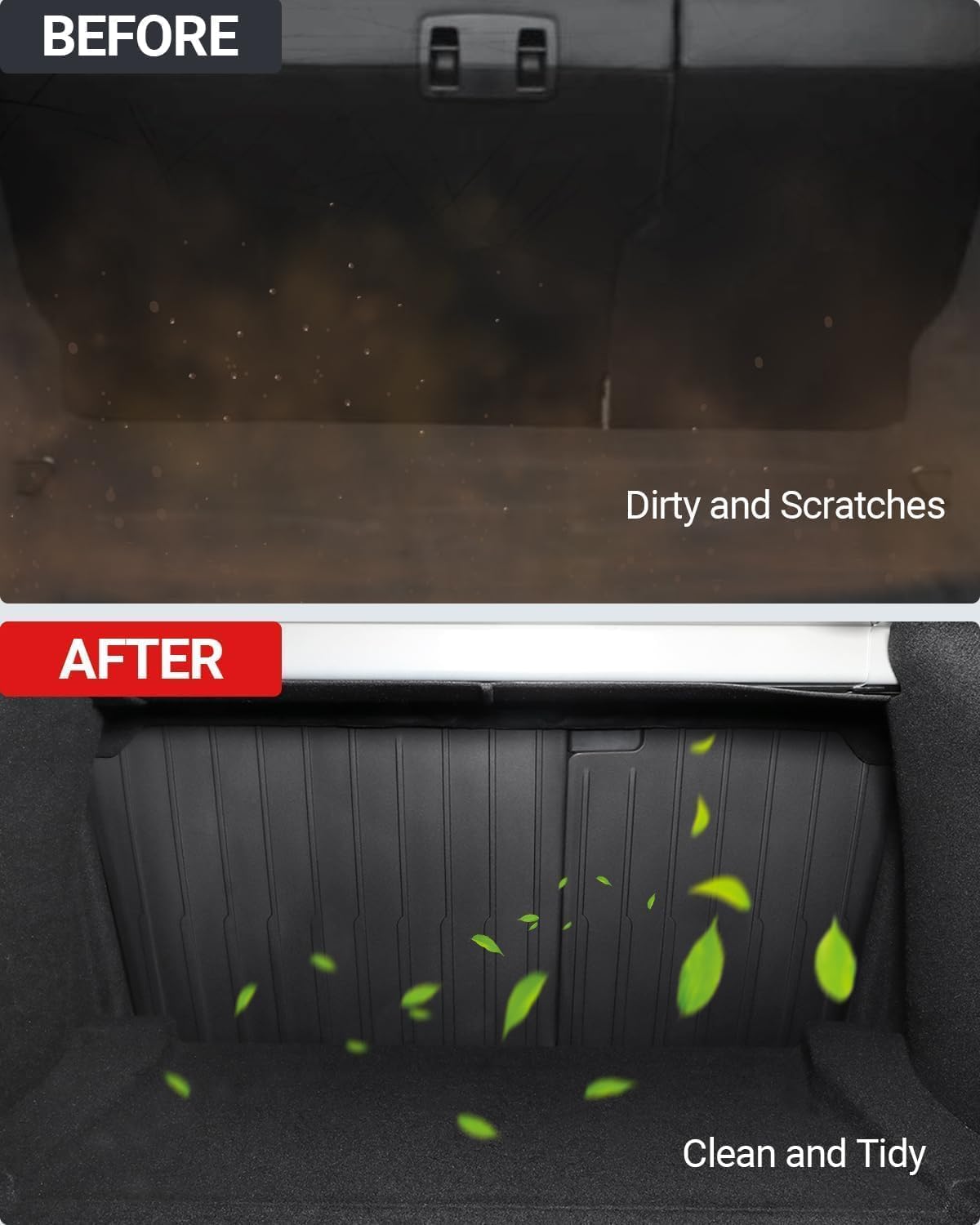 BASENOR 2017-2023 Tesla Model 3 Second Row Seats Back Cover All Weather TPE Rear Seat Back Cover Waterproof Backrest Protector Interior Seat Protector Pet Mat Accessories 2PCS