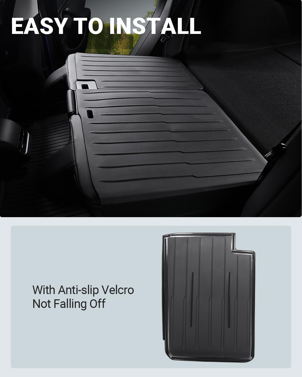 BASENOR 2017-2023 Tesla Model 3 Second Row Seats Back Cover All Weather TPE Rear Seat Back Cover Waterproof Backrest Protector Interior Seat Protector Pet Mat Accessories 2PCS