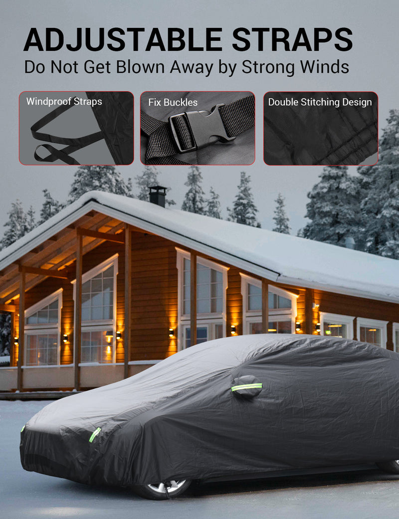 BASENOR Tesla Model S Car Cover All-Weather UV Protection Full Exterior Accessories with Charge Port Opening & Ventilated Mesh for Model S 2012-2023