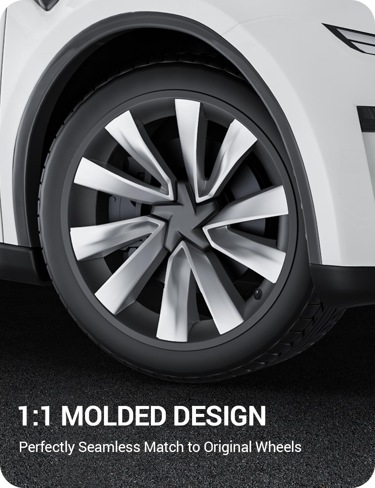 BASENOR 2026 2025 Tesla Model Y Juniper 20 Inch Wheel Rim Protector, Rim Guard Hubcap Curb Rash Cover, Car Protection Tire Trim Rings for Model Y Exterior Accessories Matte Black