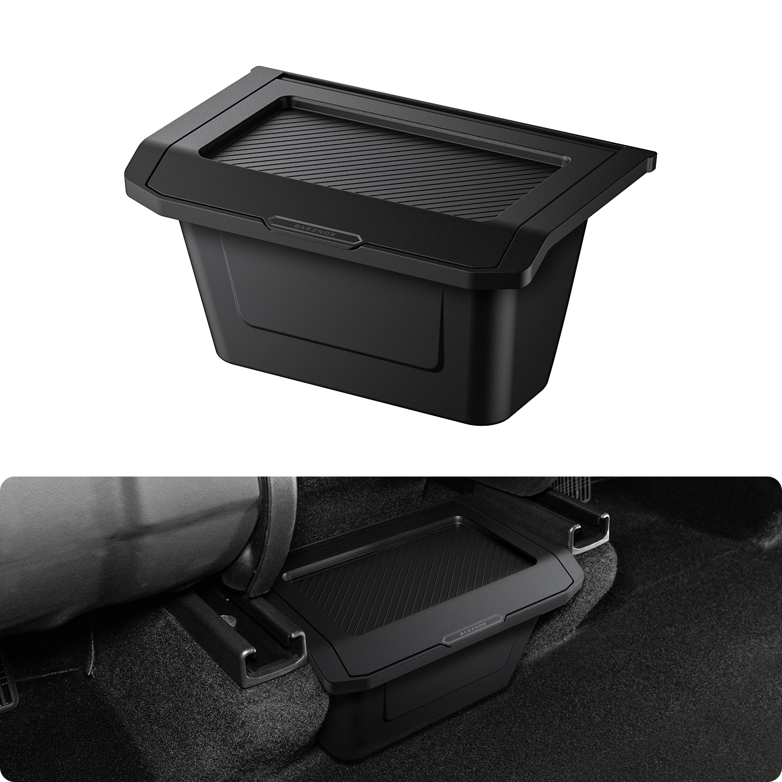 BASENOR 2025-2026 Tesla Model Y Juniper Rear Console Organizer installed in car interior