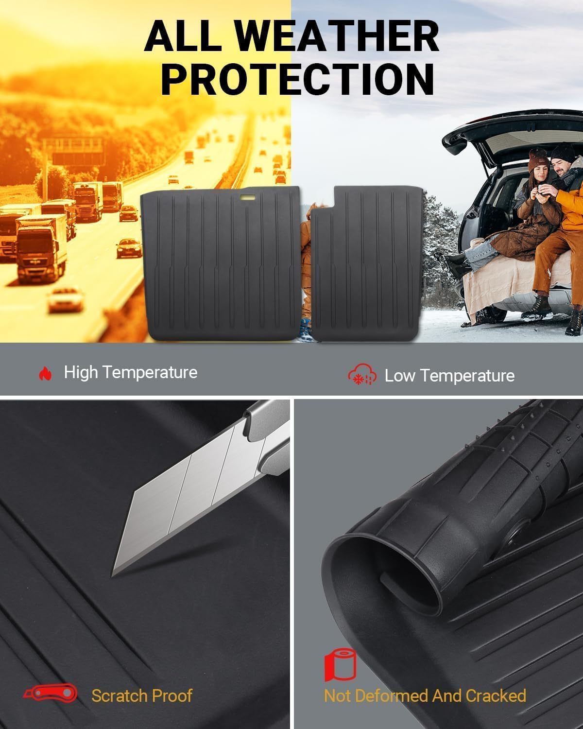 BASENOR 2017-2023 Tesla Model 3 Second Row Seats Back Cover All Weather TPE Rear Seat Back Cover Waterproof Backrest Protector Interior Seat Protector Pet Mat Accessories 2PCS