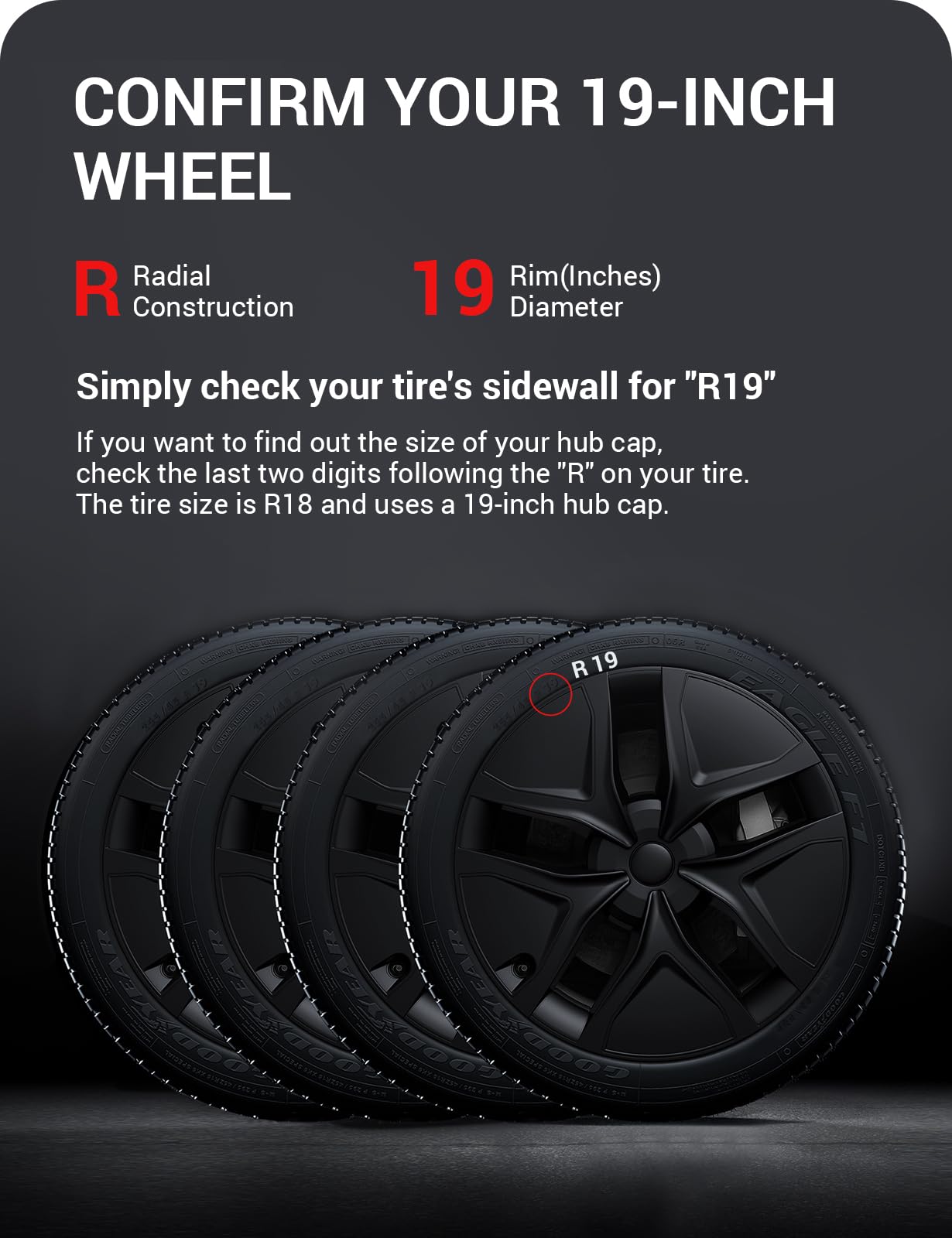 2025-2026 Tesla Model Y Juniper 19" Wheel Covers - Aerodynamic Hubcaps Matte Black | BASENOR