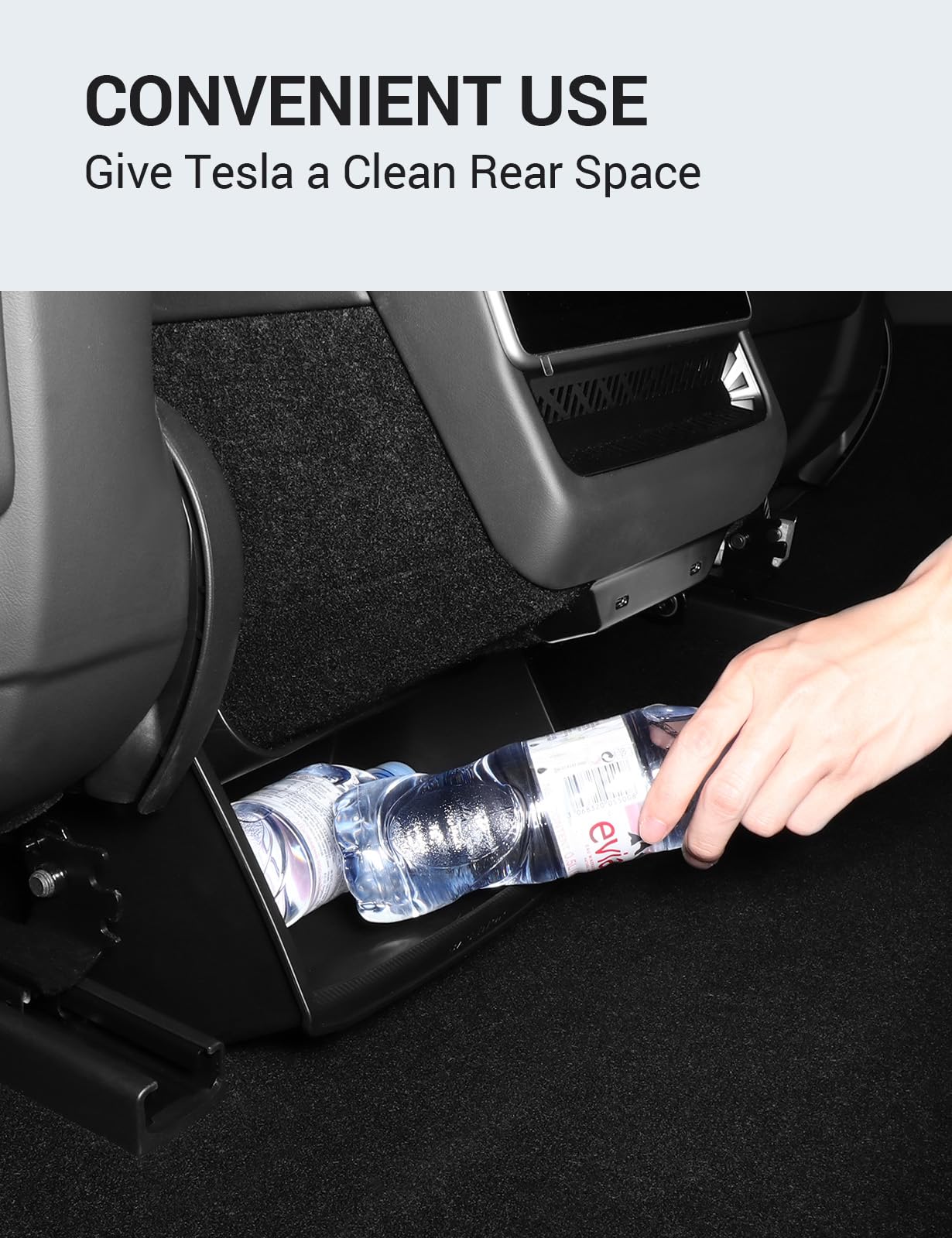 BASENOR 2024 2025 Tesla Model 3 Rear Trash Can Center Console Organizer [Carbon Edition] Backseat Storage Box Rear Middle Bin 2nd Row Seat Organizer for Model 3 Interior Accessories