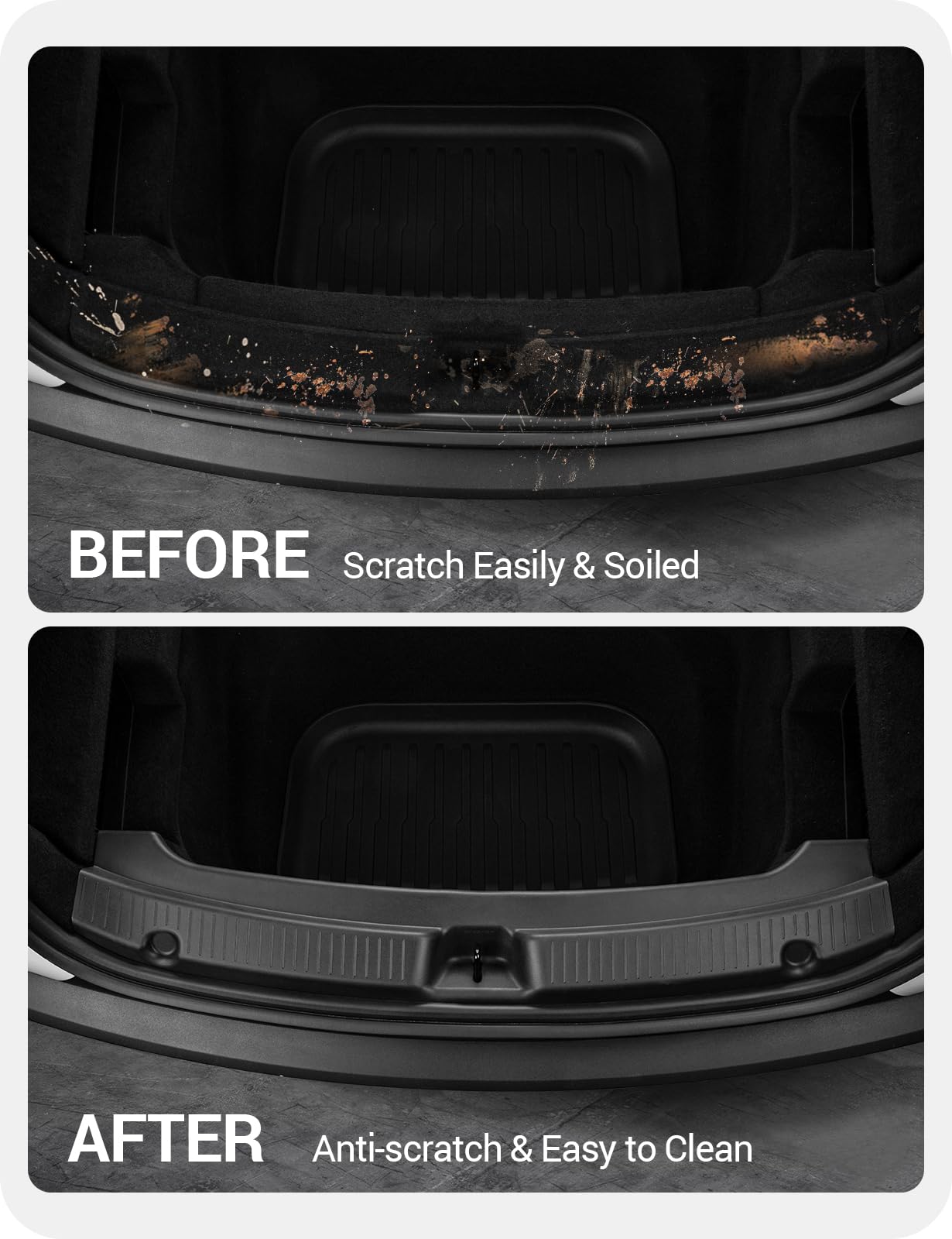 BASENOR 2025 2026 Tesla Model Y Juniper Rear Bumper Guard Protector [Anti-Scratch] Trunk Bumper Door Sill Cover for Model Y Interior Accessories TPE Black
