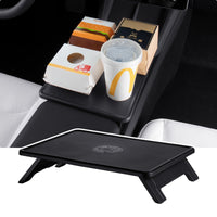 BASENOR Upgrade Tesla Model 3/Y Center Console Table Tray Anti-Slip Foldable Car Food Eating Laptop Desk for Road Trips, Model 3 Highland Interior Accessories 2024 2025 & Model Y 2025 Juniper