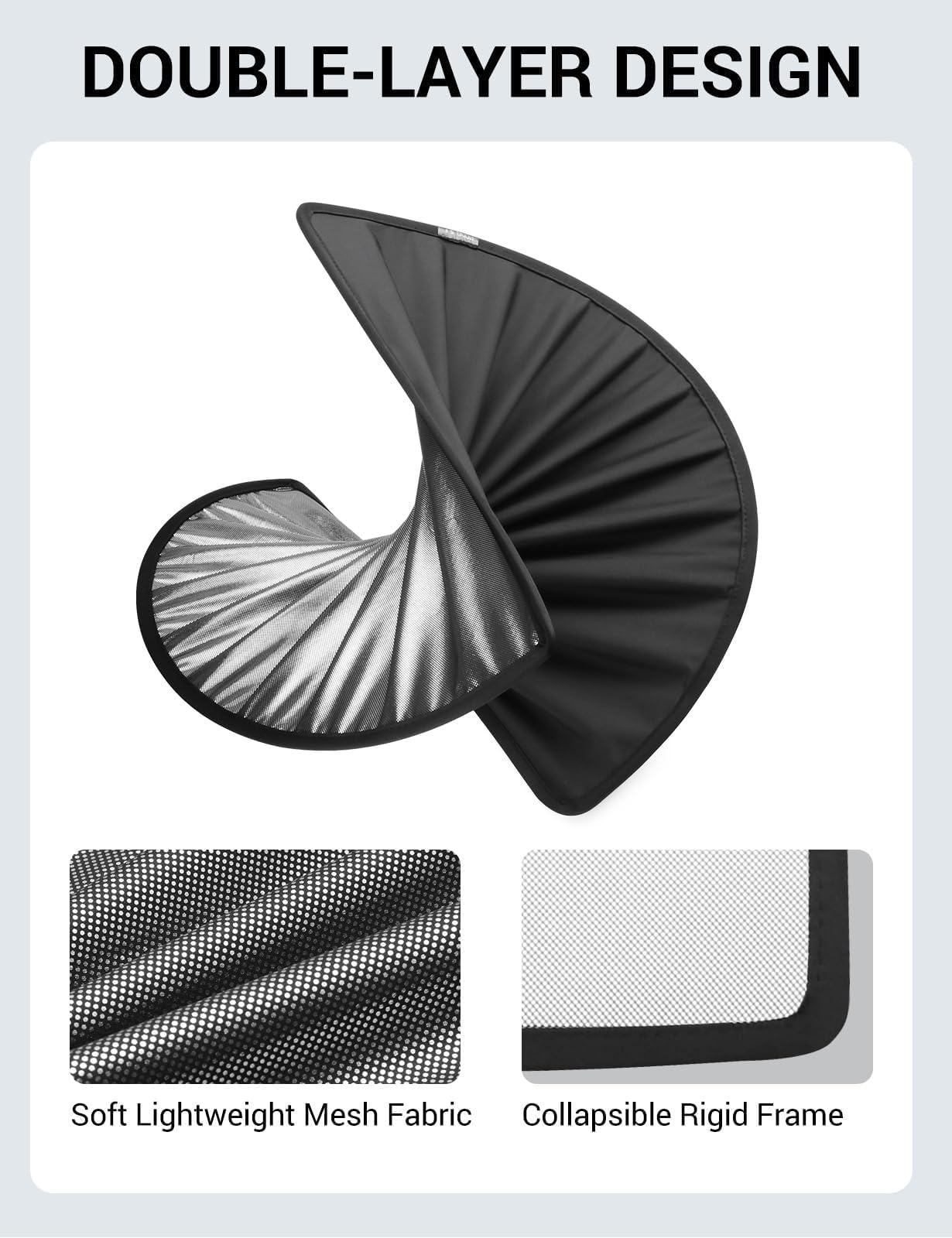 BASENOR Tesla Model S Glass Roof Sunshade - UV Protection, Foldable Sunroof Sunshade, Top Window Sun Shades, Heat Isolate, Split Type, Upgraded Black