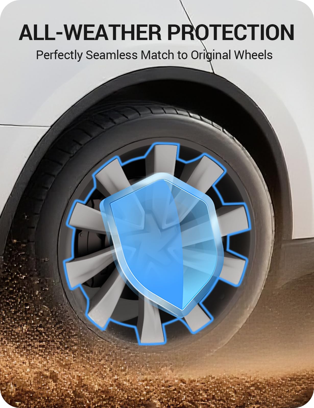 BASENOR 2026 2025 Tesla Model Y Juniper 20 Inch Wheel Rim Protector, Rim Guard Hubcap Curb Rash Cover, Car Protection Tire Trim Rings for Model Y Exterior Accessories Matte Black