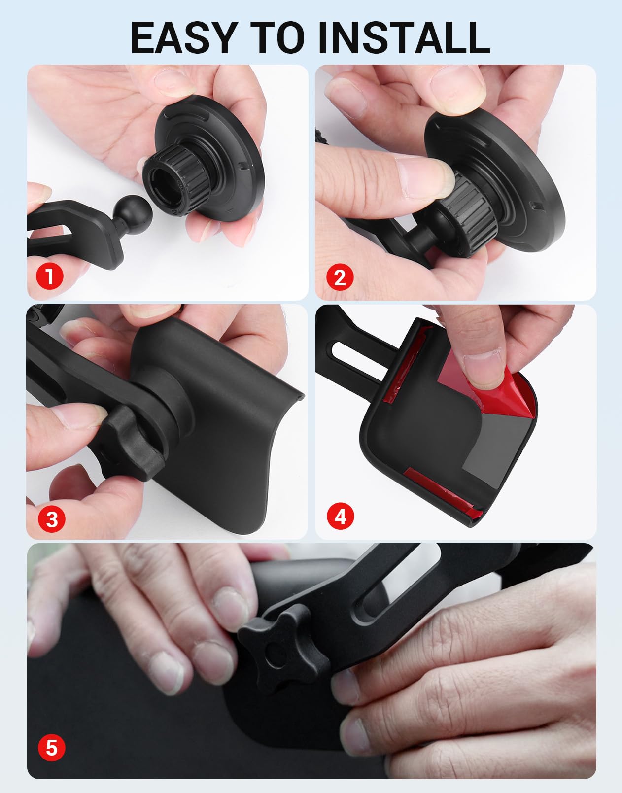 BASENOR Phone Mount for 2025 2026 Tesla Model Y Juniper Tesla Model 3 Highland [Strongest Magnet Power] Magnetic Holder 360° Adjustable Stand Accessories (Standard/Premium/Performance)