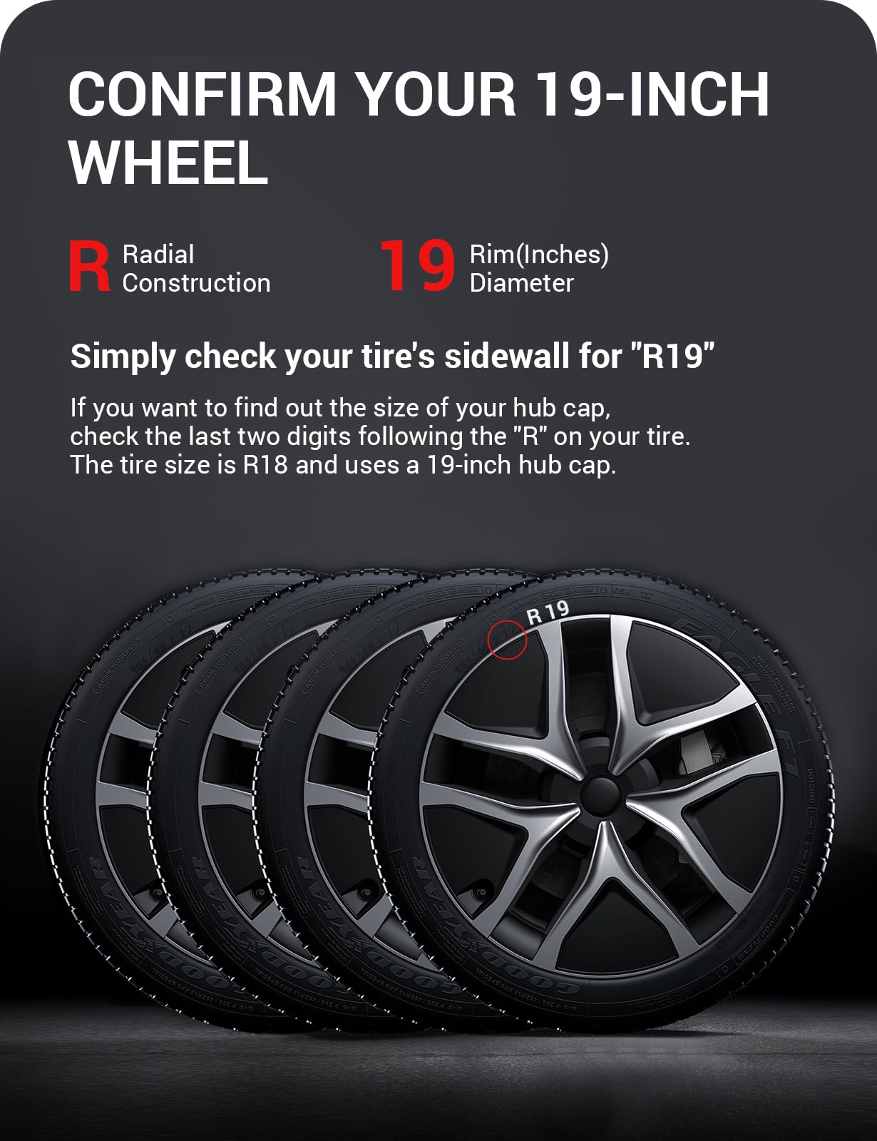 2025-2026 Tesla Model Y Juniper 19" Wheel Covers - Aerodynamic Hubcaps Black & Silver | BASENOR