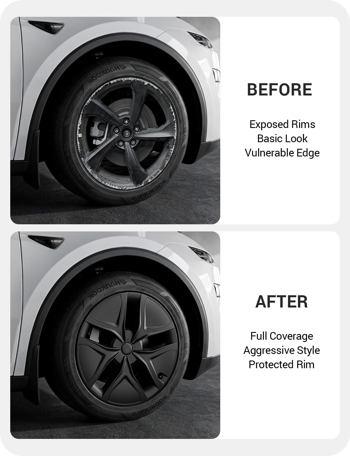 2025-2026 Tesla Model Y Juniper 19" Wheel Covers - Aerodynamic Hubcaps Matte Black | BASENOR