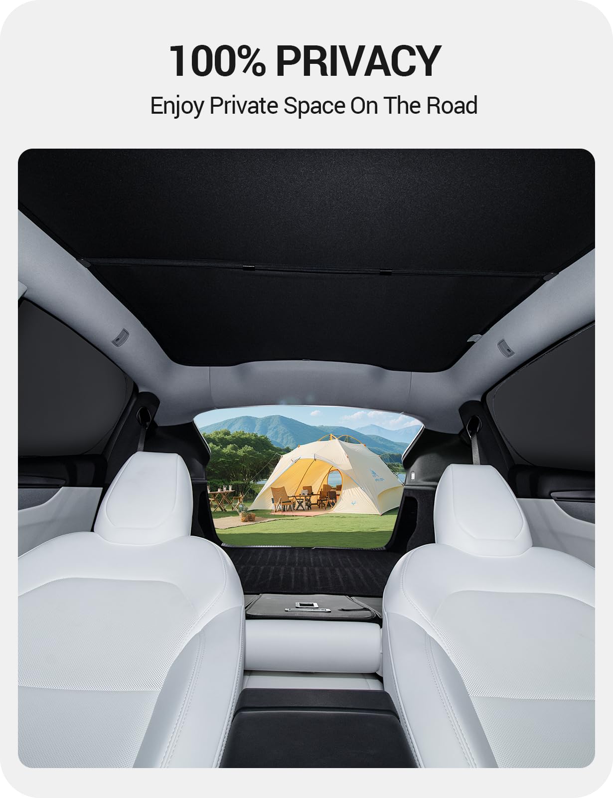 BASENOR 2020-2026 Tesla Model Y Sunshade Side Windows for Kids & Camping & Privacy Rest