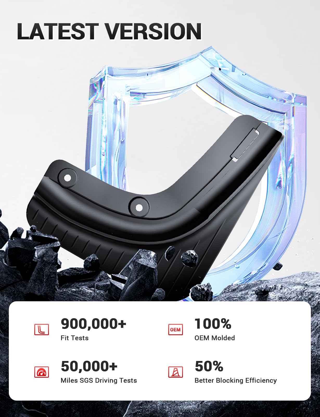 BASENOR 2026 Tesla Model Y Mud Flaps Splash Guards Fenders [No Drilling No Tape] [Paint Protection] All Weather Tire Protector TPE Mudflaps for Model Y Juniper 2025 2026(Standard/Premium/Performance)