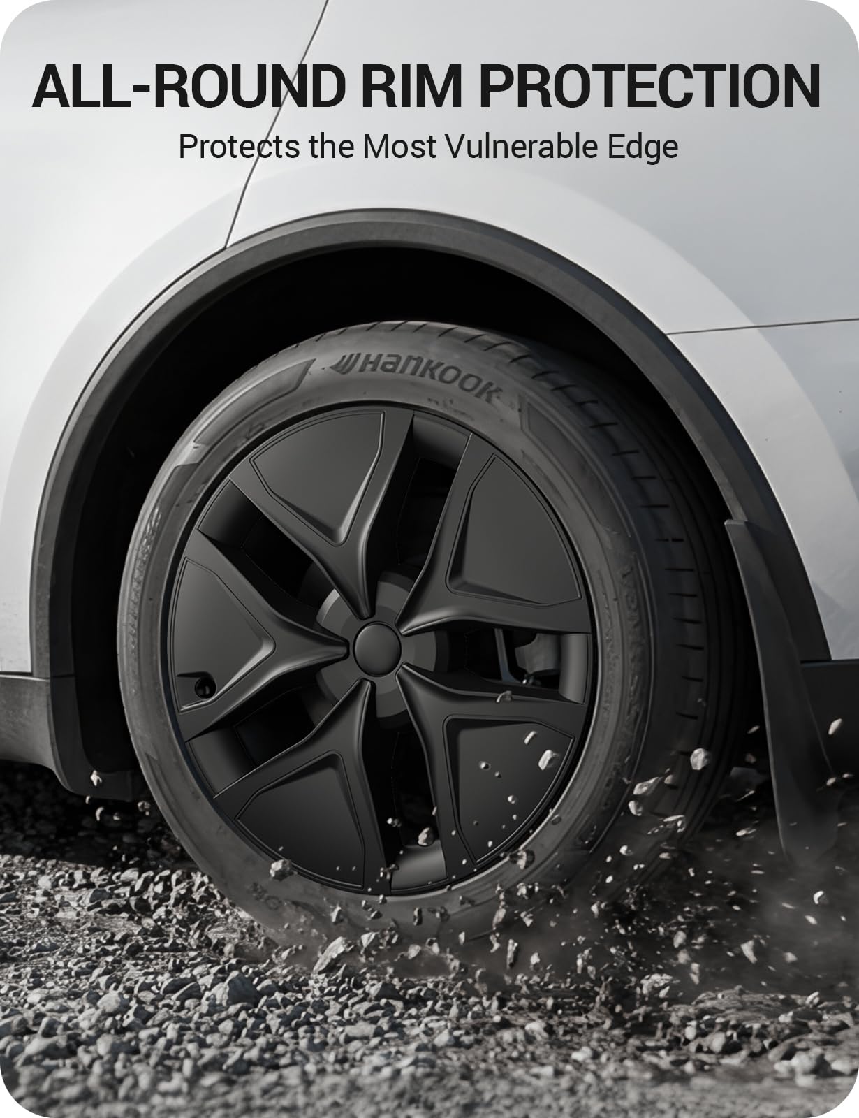 2025-2026 Tesla Model Y Juniper 19" Wheel Covers - Aerodynamic Hubcaps Matte Black | BASENOR