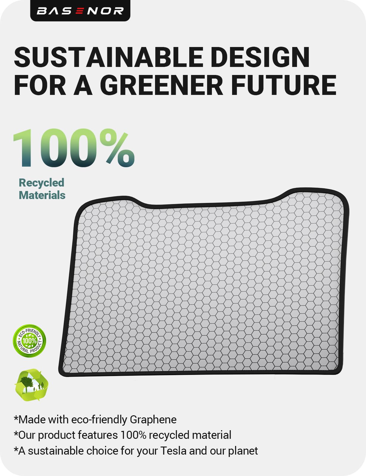 BASENOR 2025 2026 Tesla Model Y Sunshade Roof [No Gap] [Nano Ice-Crystal] Heat Insulation Foldable Sunroof Cover, UV Protection Shade for Model Y Juniper (Standard/Premium/Performance) Black