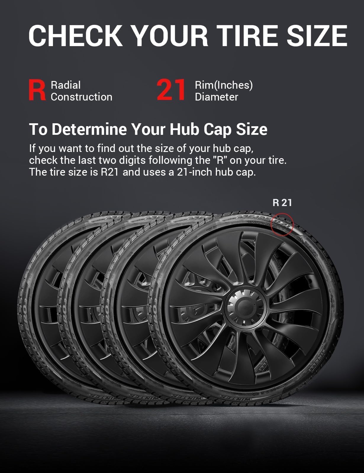 BASENOR Tesla Model Y 21 Inch Wheel Rim Protector ABS Rim Guard Hubcap Curb Rash Cover Car Protection Tire Trim Rings for Model Y Exterior Accessories