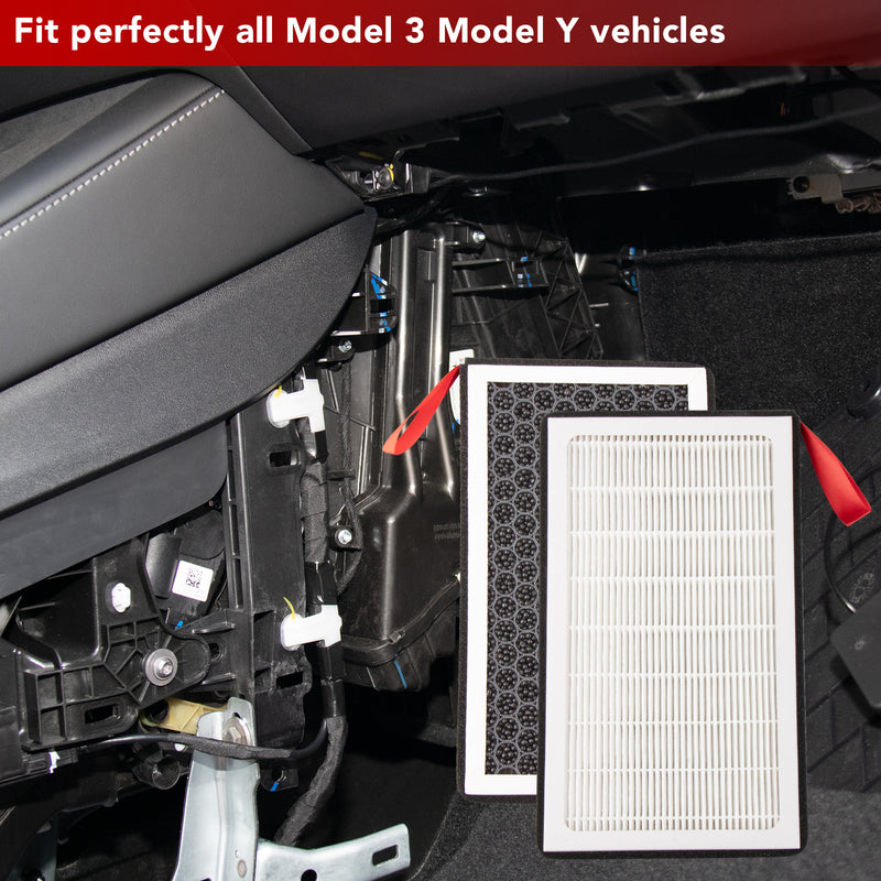 BASENOR Cabin Air Filter HEPA Replacement Filter Set of 2 for Tesla Model 3 Model Y
