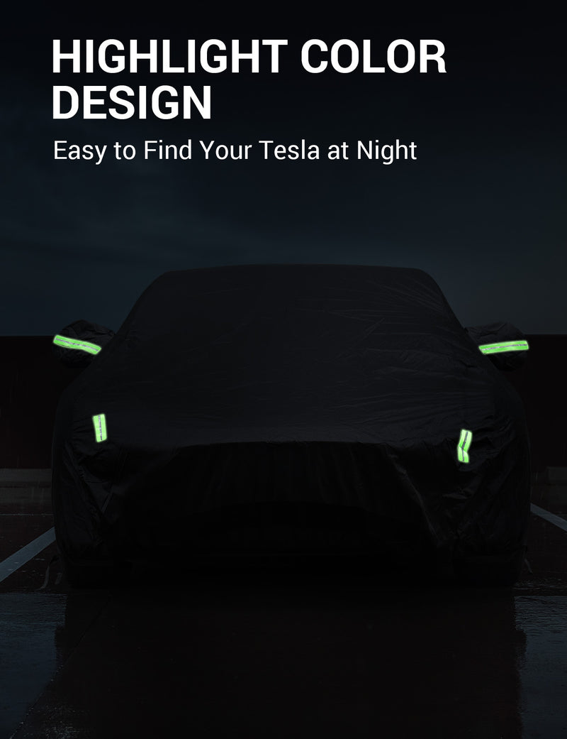 BASENOR Tesla Model S Car Cover All-Weather UV Protection Full Exterior Accessories with Charge Port Opening & Ventilated Mesh for Model S 2012-2023