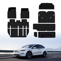 BASENOR 10PCS Tesla Model X Floor Mats 7-Seater All Weather Cargo Liner Mat XPE Car Mats Anti-Slip Trunk Mat Back Seat Cover Model X Plaid Accessories 2022-2025
