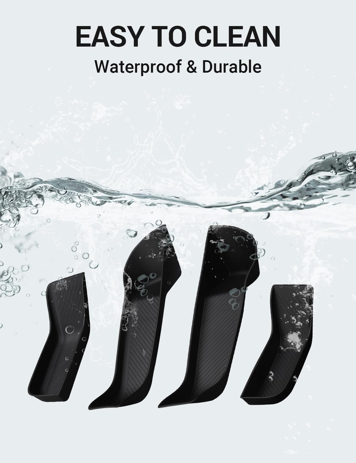 BASENOR 2021-2025 Tesla Model S Door Side Storage Box, Door Organizer Tray Front Rear Slot Pockets, Protector Liner for Model S/S Plaid Accessories Set of 4 - Image 3